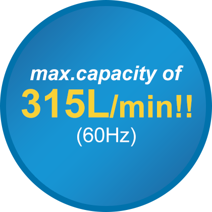 max.capacity of 315L/min!! 60Hz